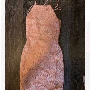 Beautiful pink lace dress with a tie back